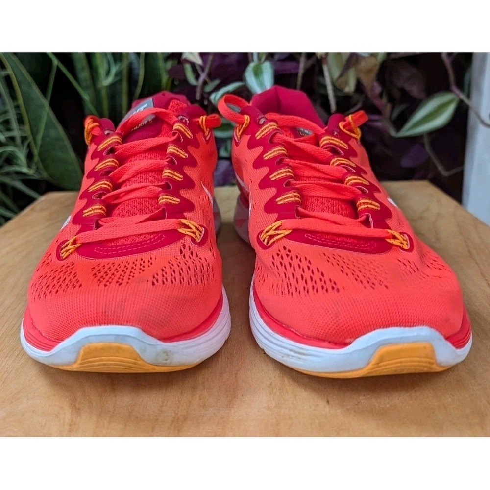Nike Lunar Glides Size 9 Women's Sneakers Fit Cushioning Support Neon Orange
